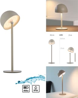 OTTO home Akku Tischleuchte Gerrin | Beige
