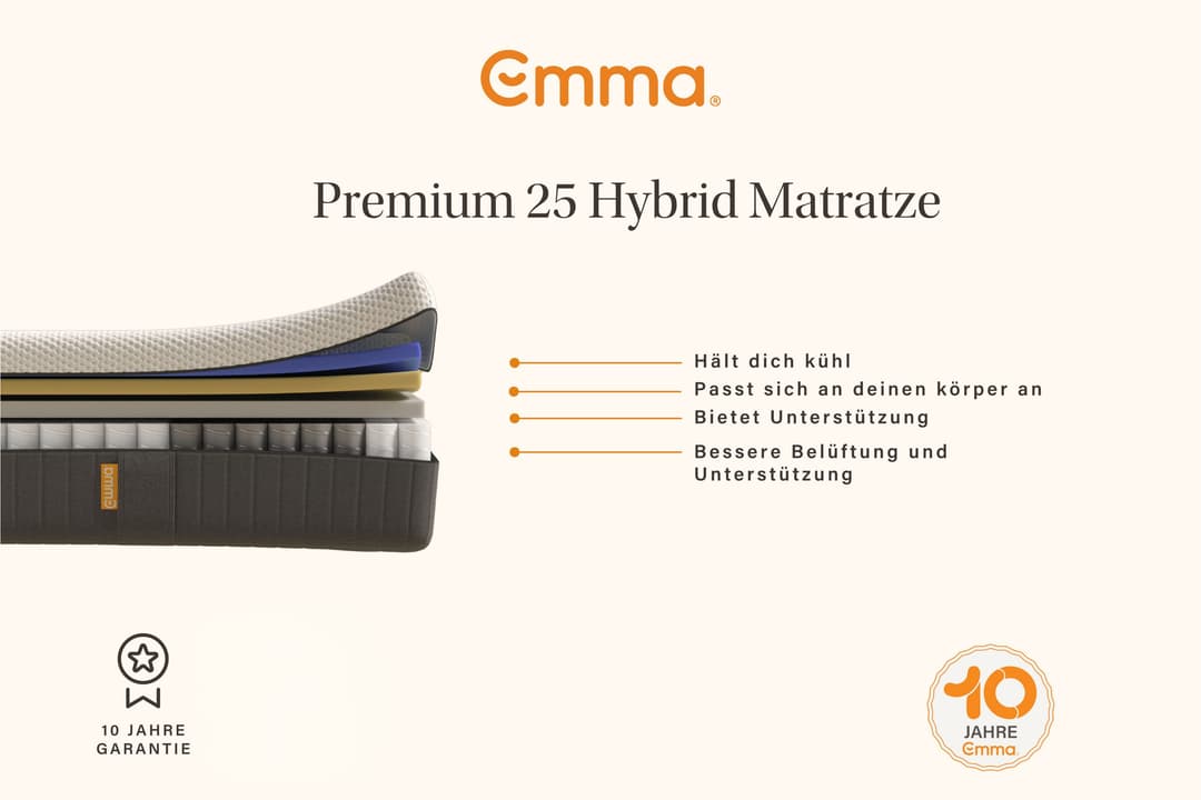 Emma 25 Hybrid Matratze | Weiß
