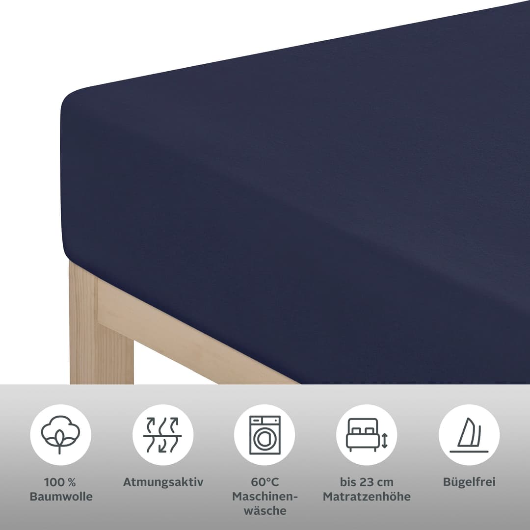 OTTO home Spannbettlaken GRETA Jersey | Blau