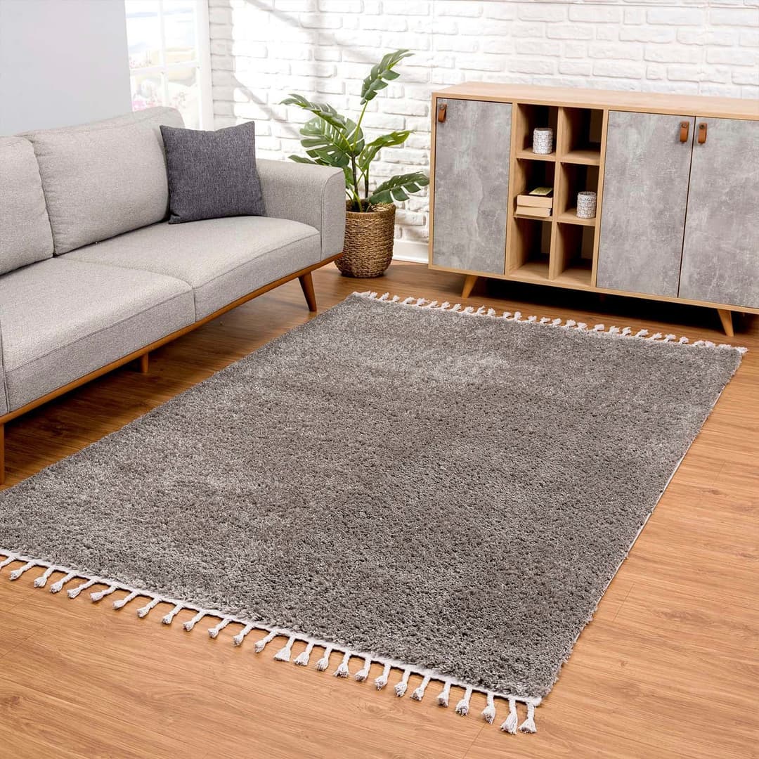 Carpet City Pulpy 100 Hochflor-Teppich | Grau