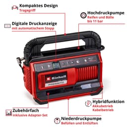 Einhell Kompressor PRESSITO 18/25 Hybrid | Rot