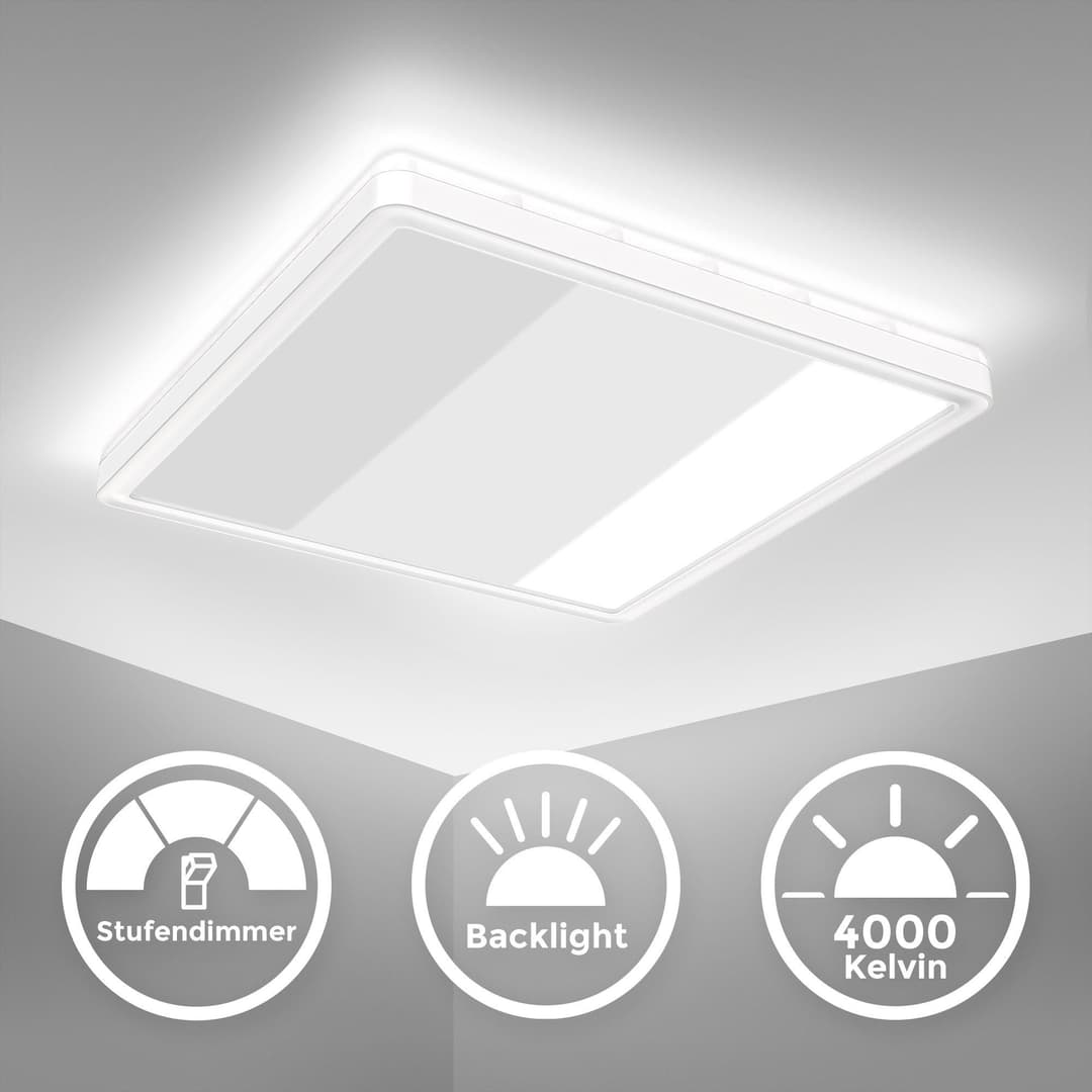 B.K.Licht LED Deckenleuchte BK_DP1311 | Weiß