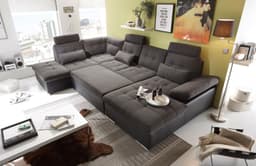 ED EXCITING DESIGN Wohnlandschaft Jakarta U-Form | Schwarz
