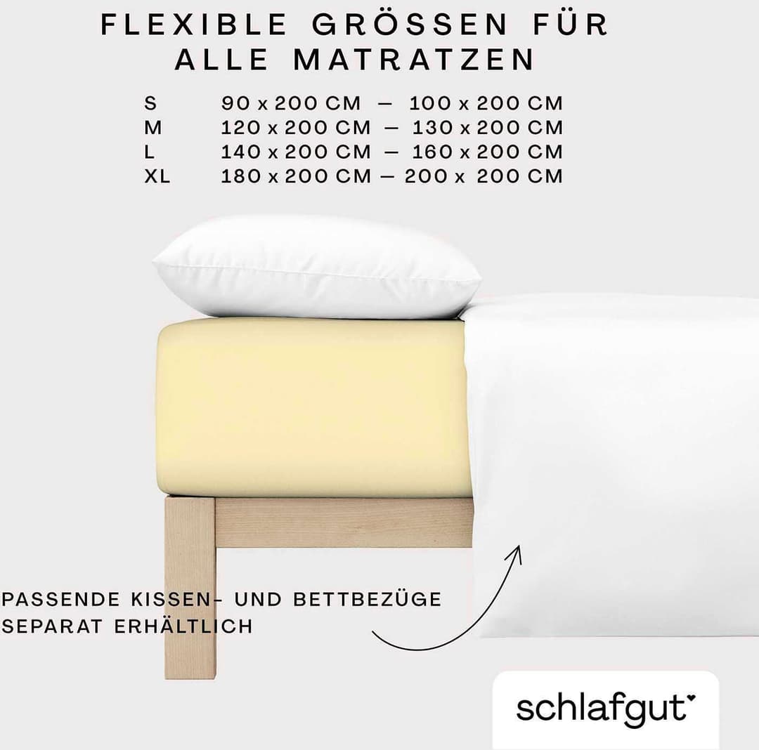 Schlafgut CASUAL Spannbettlaken | Gelb