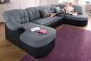 DOMO collection Wohnlandschaft Flores | Schwarz