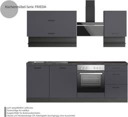 KOCHSTATION Küchenzeile KS-Frieda | Schwarz