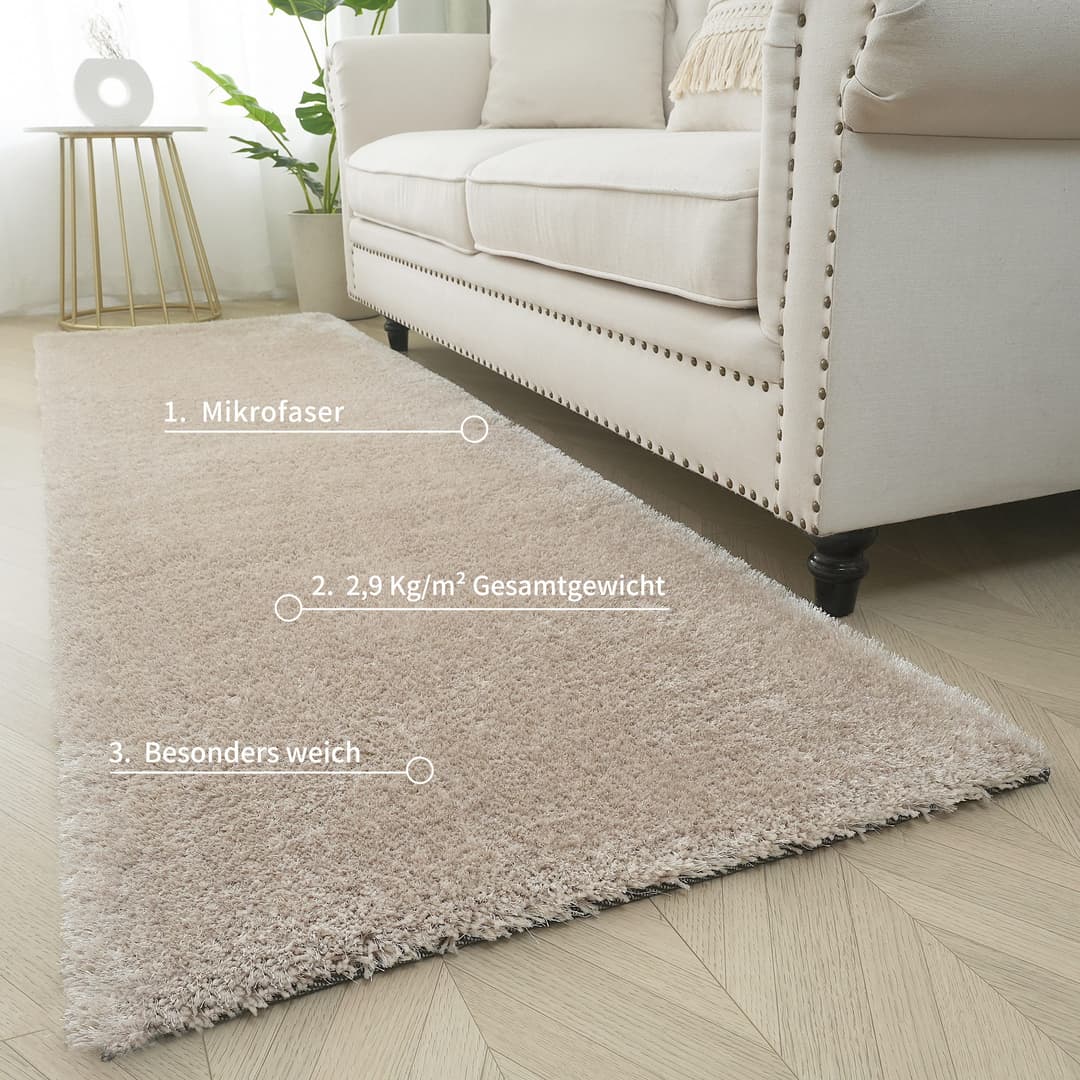 Bruno Banani Hochflor-Läufer Dana Teppich | Beige