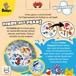 Asmodee Spiel Dobble Waterproof | Mehrfarbig
