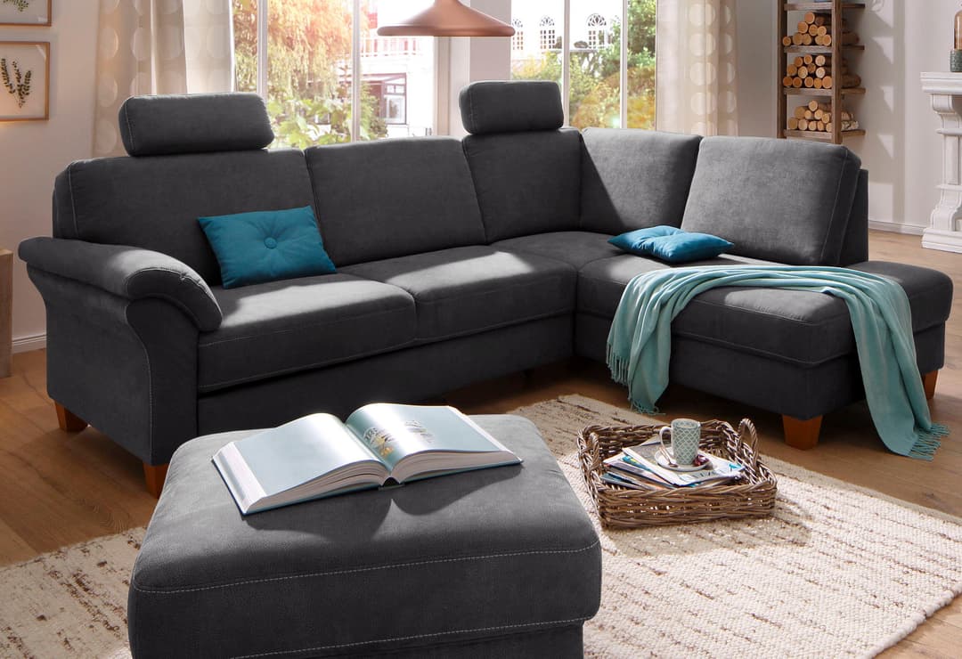 Home affaire Ecksofa Borkum L-Form | Grau