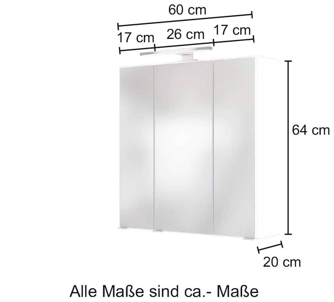 welltime Spiegelschrank Baabe | Weiß