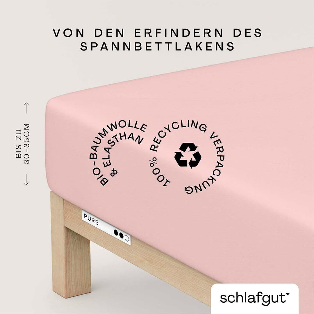 Schlafgut Spannbettlaken PURE Bio-Baumwolle mit Elasthan | Lila