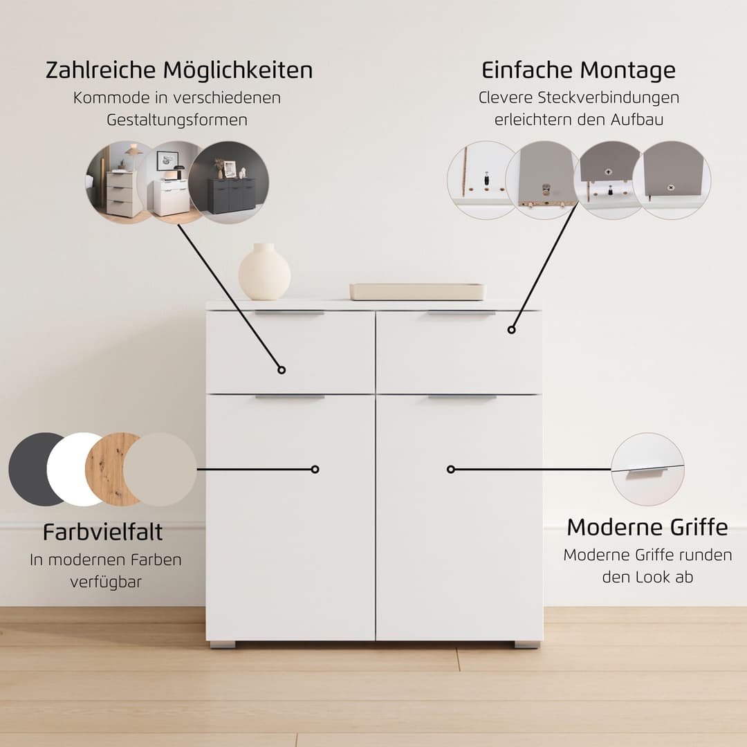 rauch Kombikommode Sideboard CORTONA | Weiß