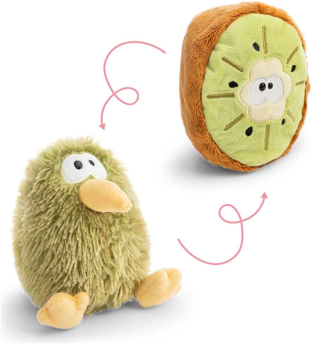 Nici Kuscheltier Let Me Out, Kiwi mit Wendefunktion, 15cm | Grün