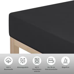 OTTO home Spannbettlaken PHYSALIS Comfort | Schwarz