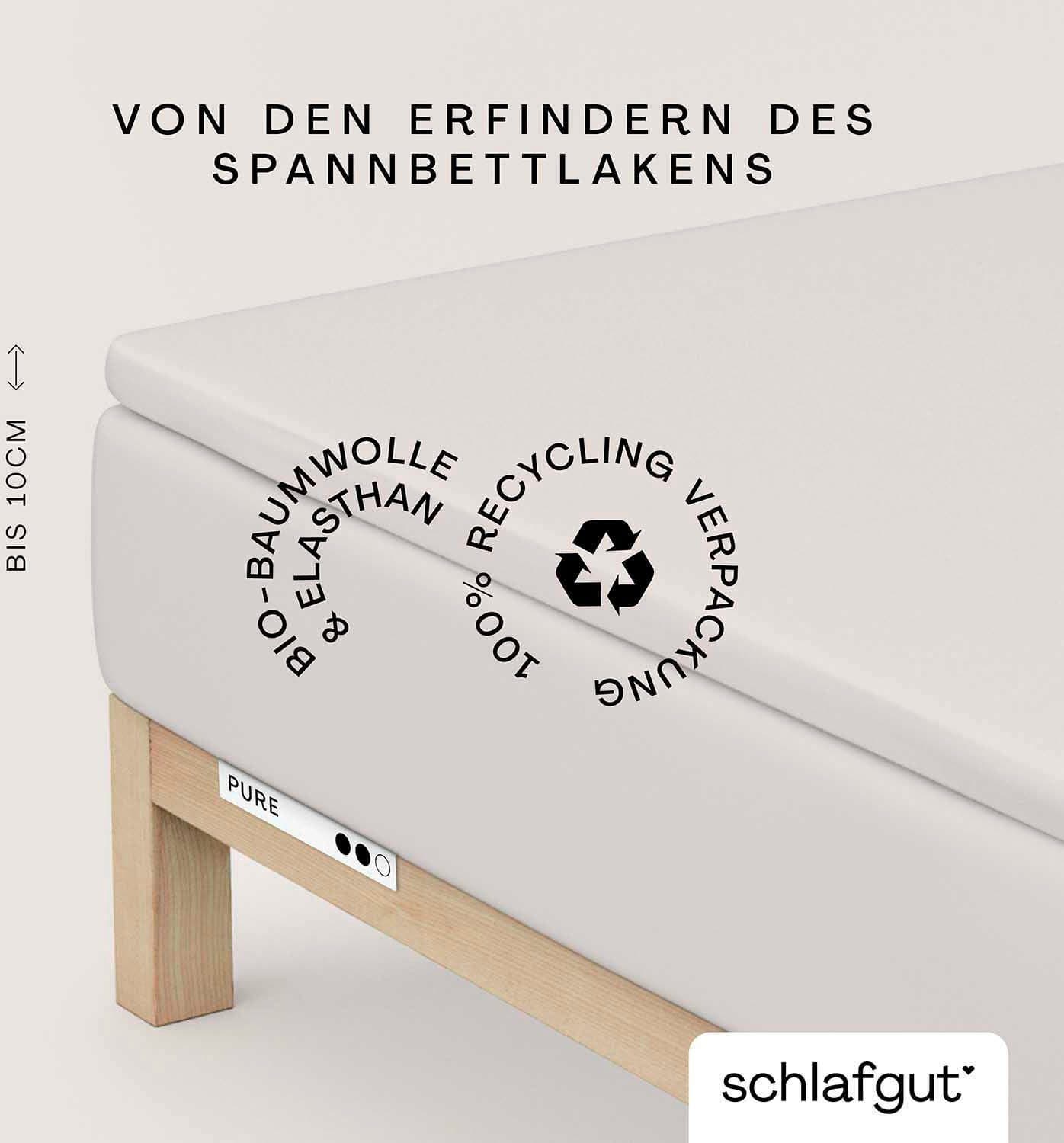 Schlafgut Spannbettlaken PURE TOPPER | Beige