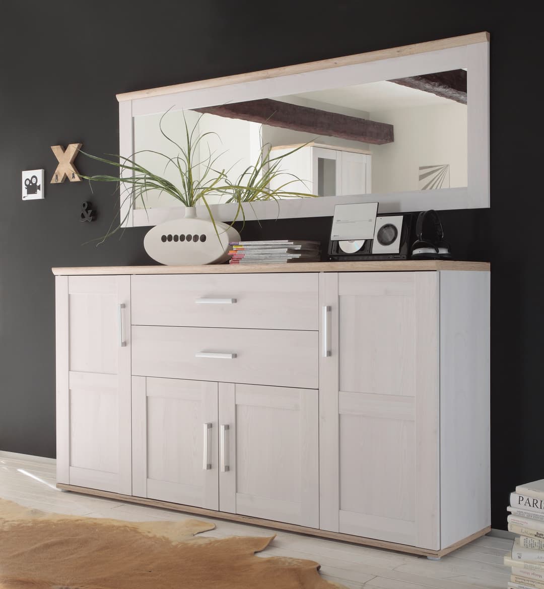 HBZ Sideboard Romance im Landhaustil | Weiß