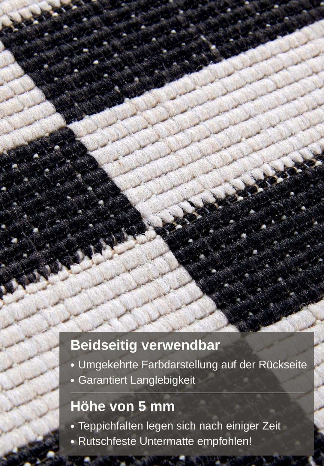 HANSE Home Sisalteppich Viela Outdoor Wendeteppich | Schwarz