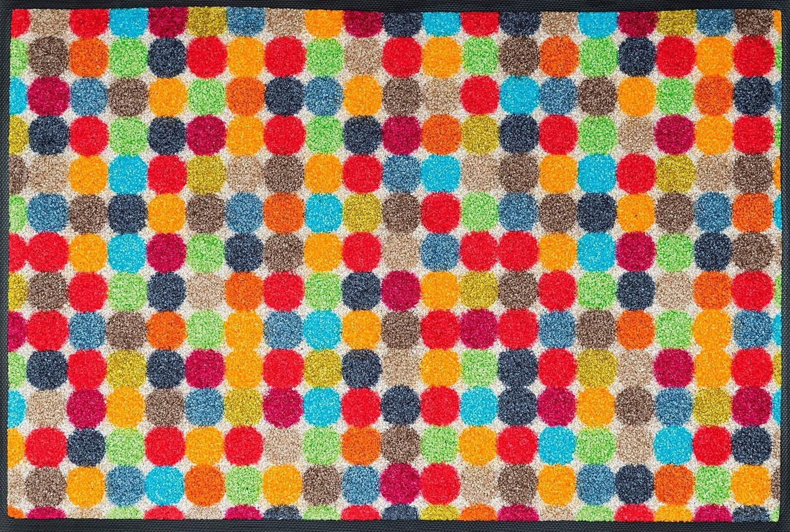 wash+dry by Kleen-Tex Fußmatte Mikado Dots | Mehrfarbig