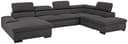 Home affaire Wohnlandschaft Alberto U-Form | Grau 2