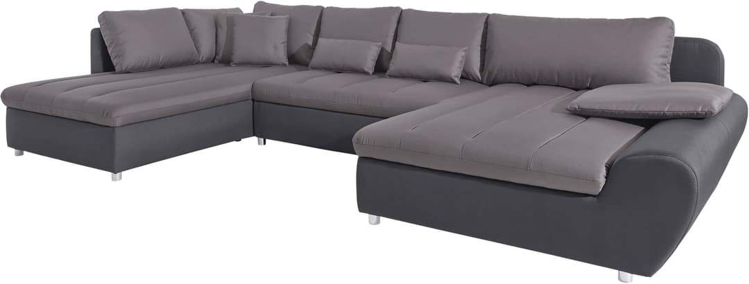 Wohnlandschaft Bandos U-Form | Grau