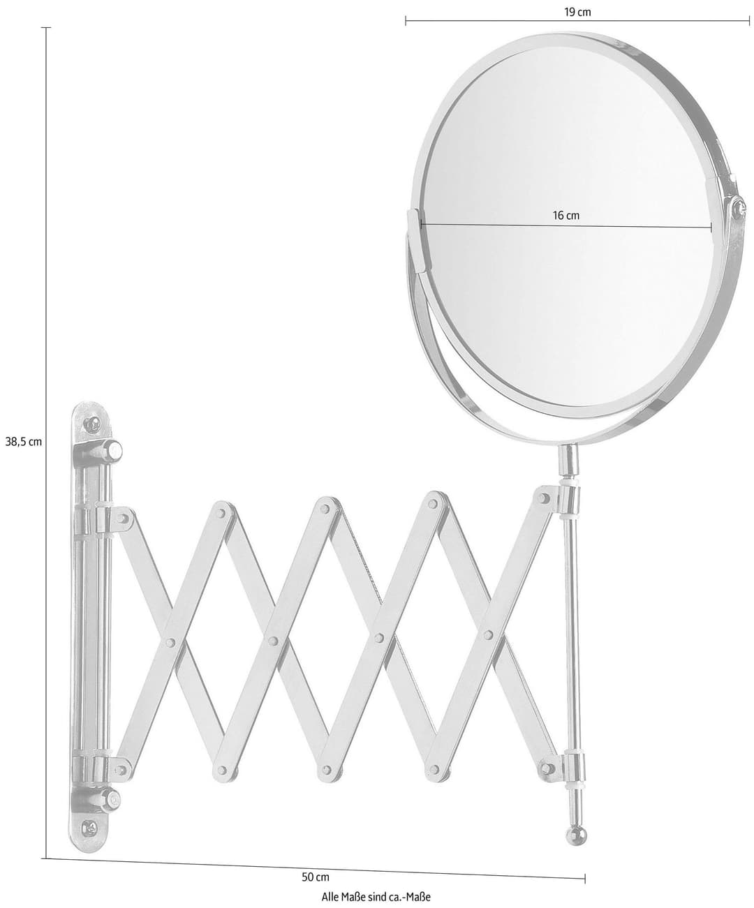 WENKO Wandspiegel Exclusiv | Silber