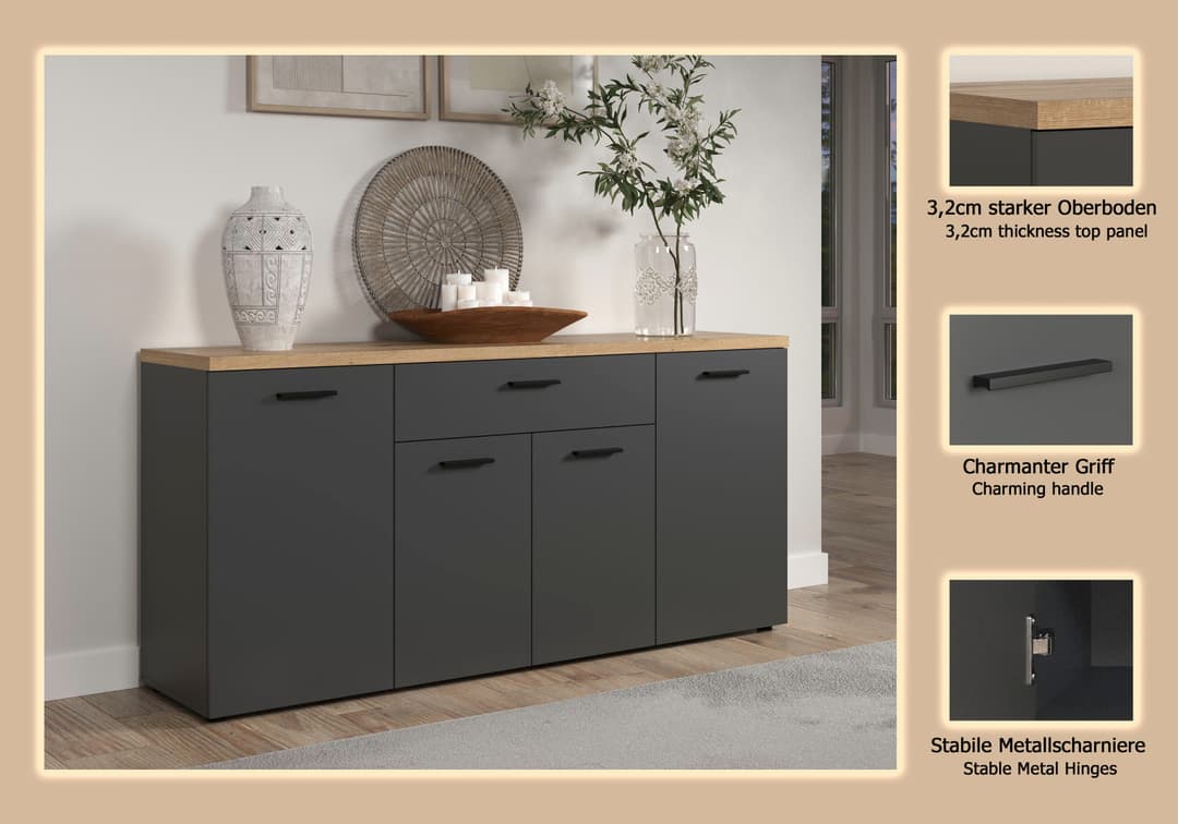 Home affaire Sideboard Bajo | Braun