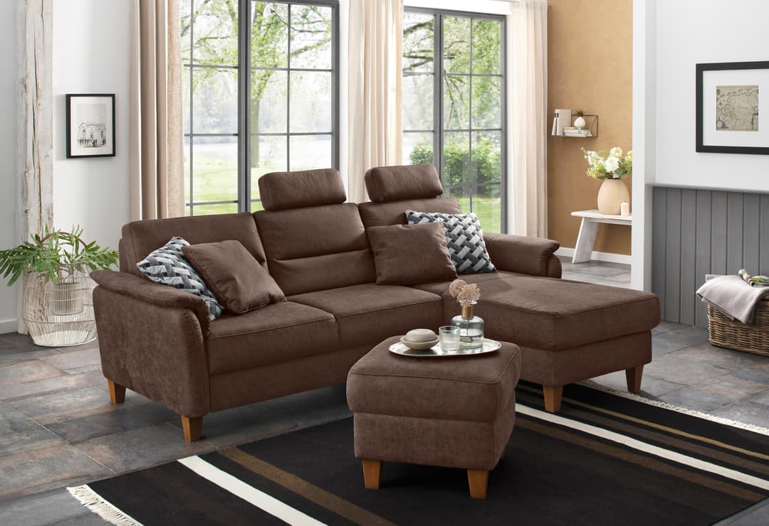Home affaire Polsterhocker Palmera | Braun