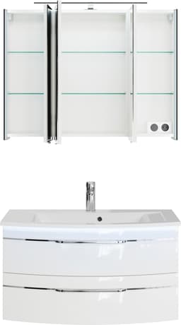 Saphir Serie 7045 Badmöbel-Set | Weiß