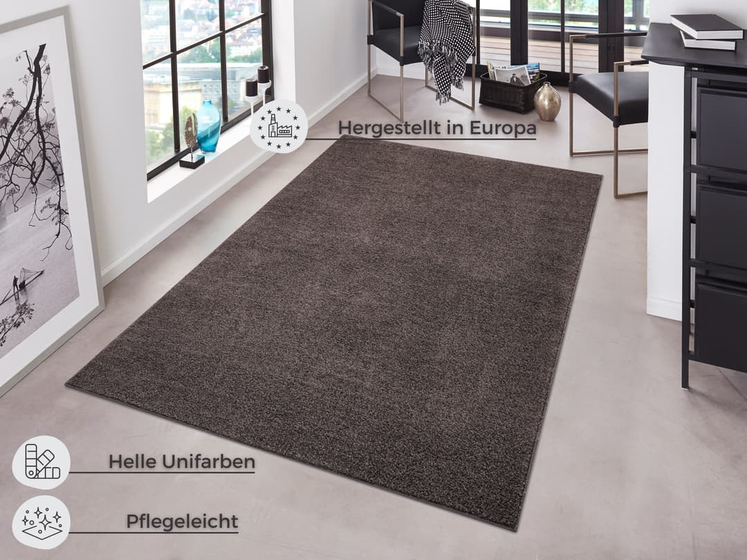 HANSE Home Teppich Pure 100 Kurzflor | Grau
