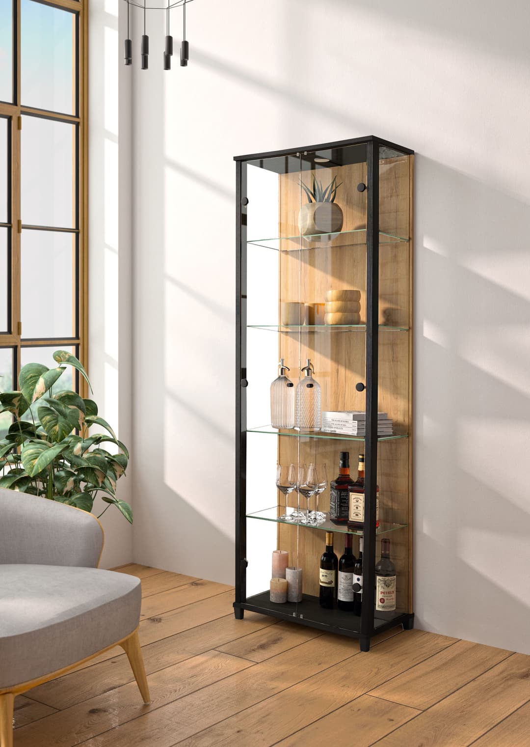 fif möbel Vitrine OPTIMA | Braun