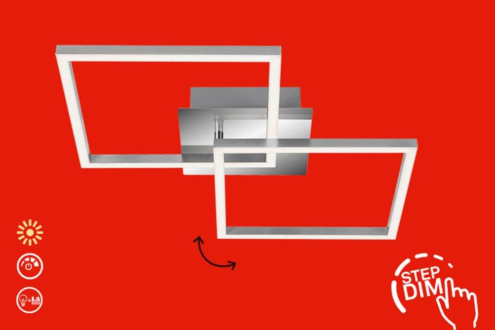 Briloner Leuchten LED Deckenleuchte FRAME | Silber