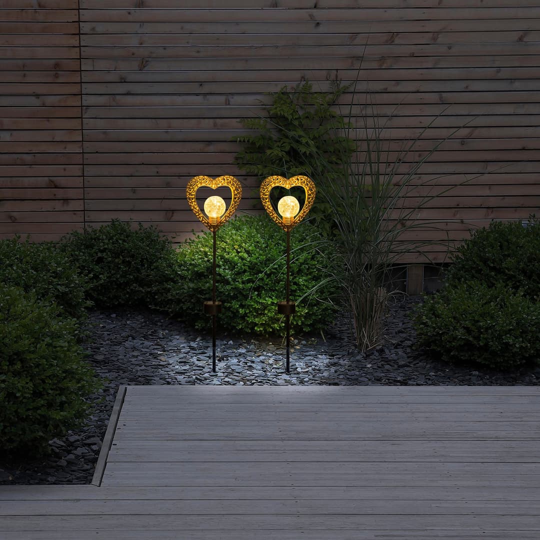 Näve LED Solarleuchte Herz | Schwarz