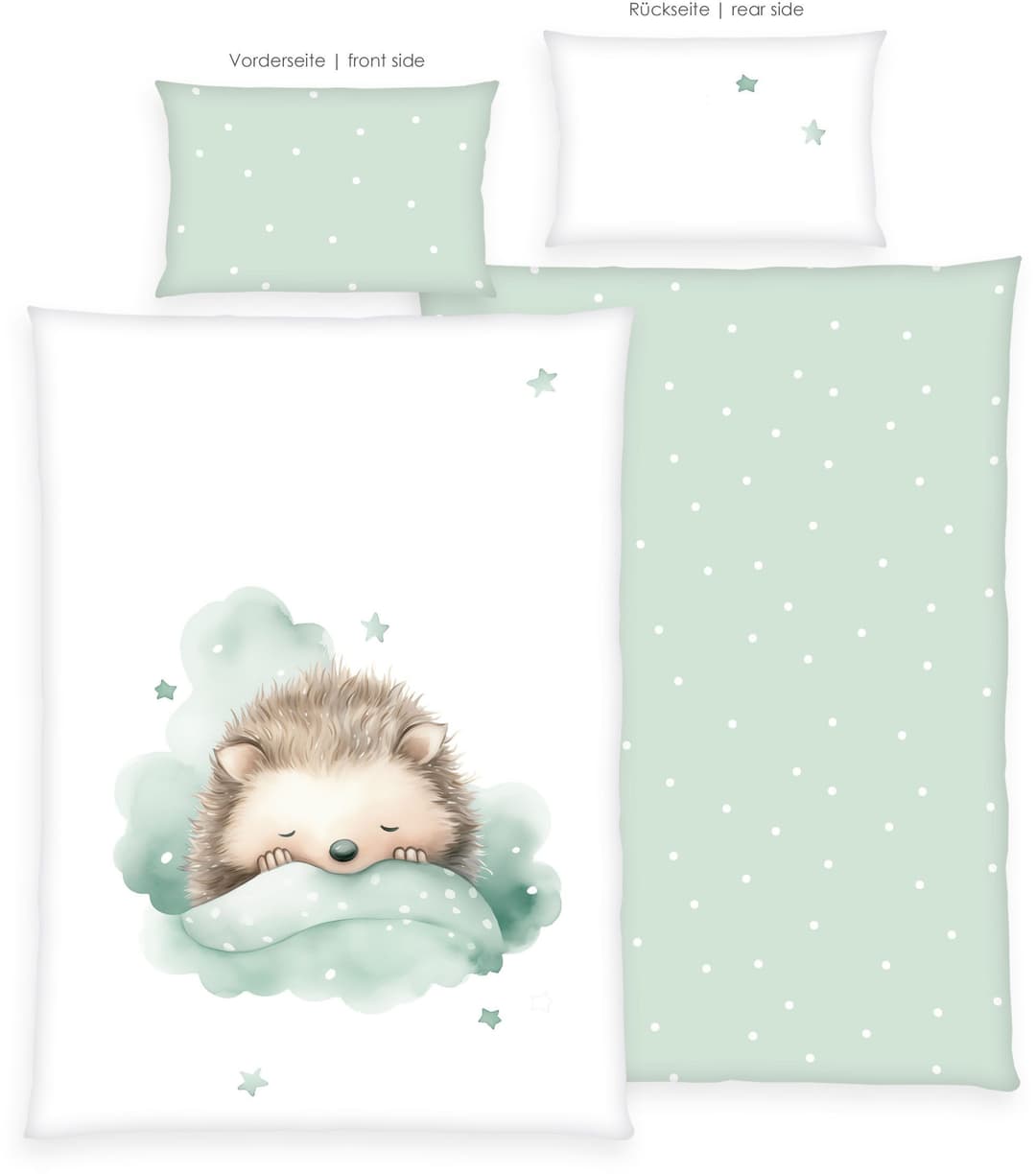 babybest Kleiner Igel Bettwäsche-Set | Mehrfarbig