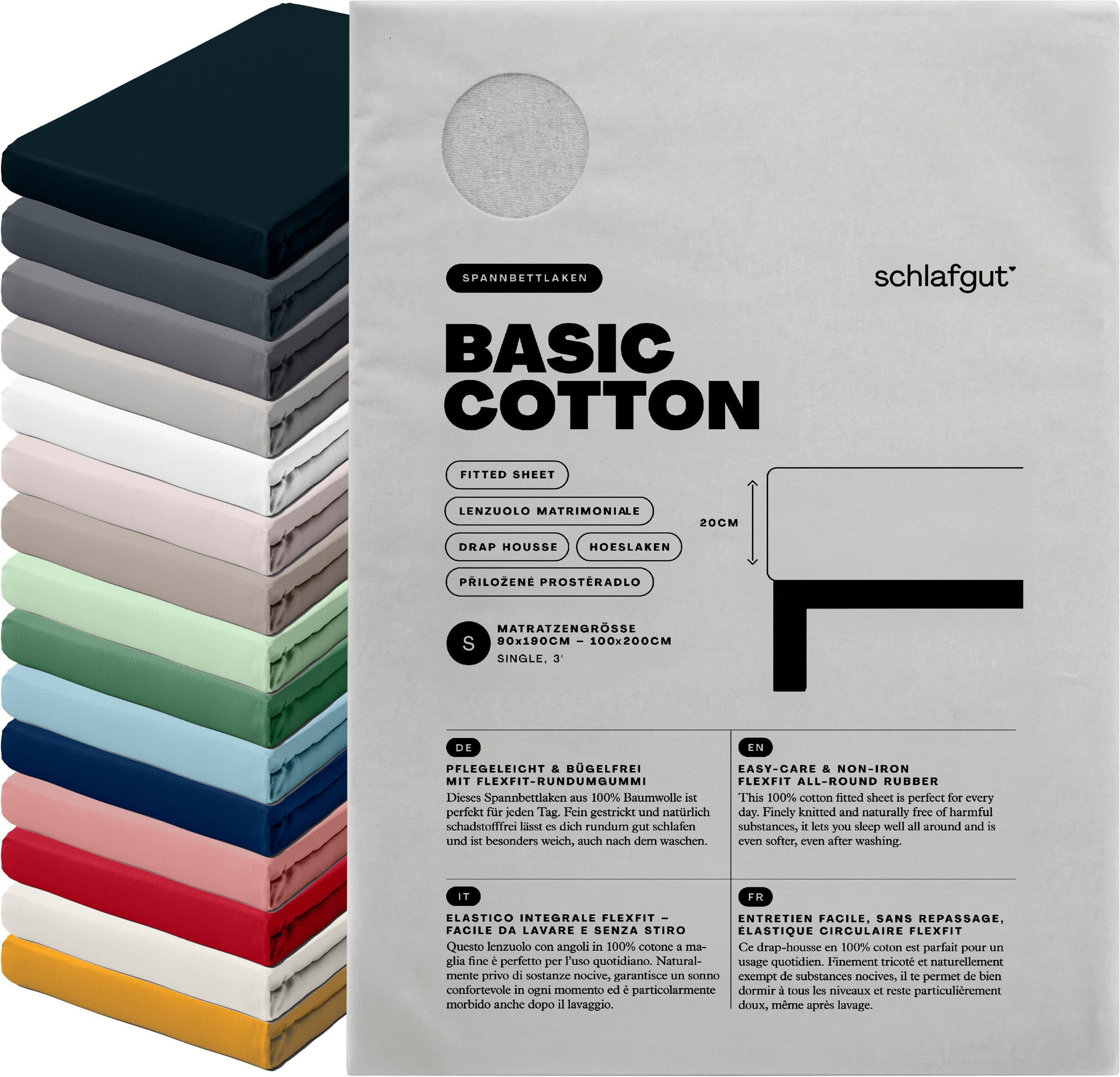 Schlafgut Basic Cotton Spannbettlaken | Grau