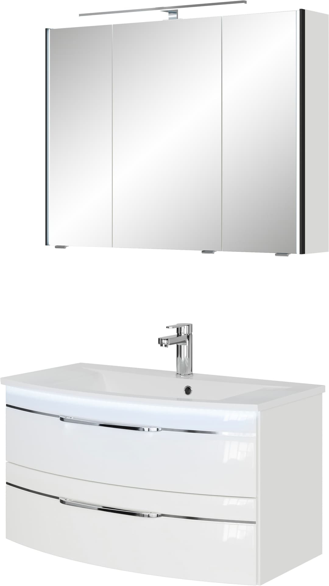 Saphir Serie 7045 Badmöbel-Set | Weiß