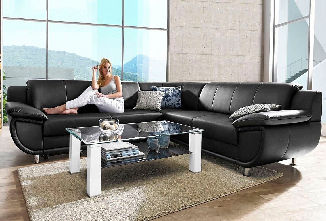 TRENDMANUFAKTUR Ecksofa Rondo | Schwarz