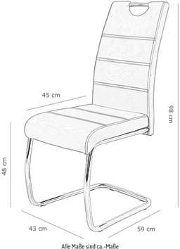 HELA Freischwinger Flora Esszimmerstuhl | Grau