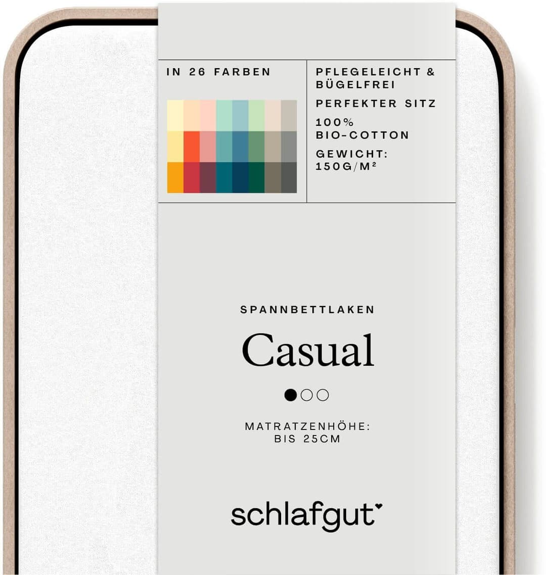 Schlafgut Spannbettlaken CASUAL | Weiß