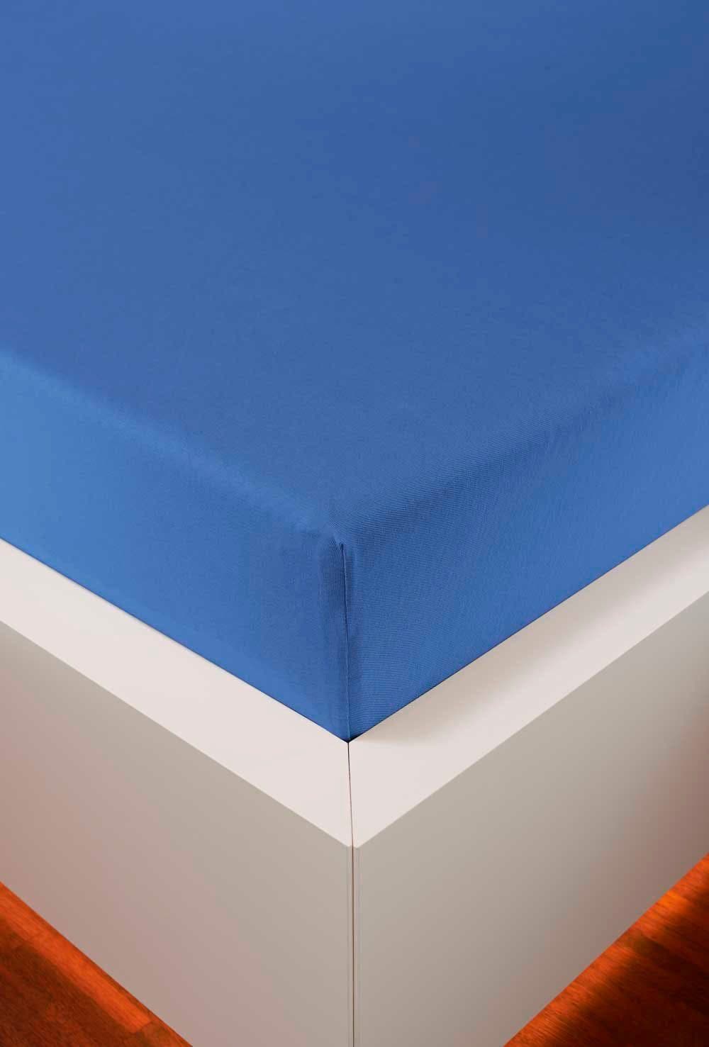 bellana Spannbettlaken Jersey Aqua | Blau