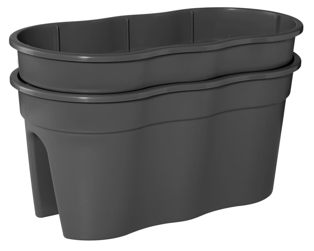 KHW Balkonkasten Flowerclip XXL | Schwarz