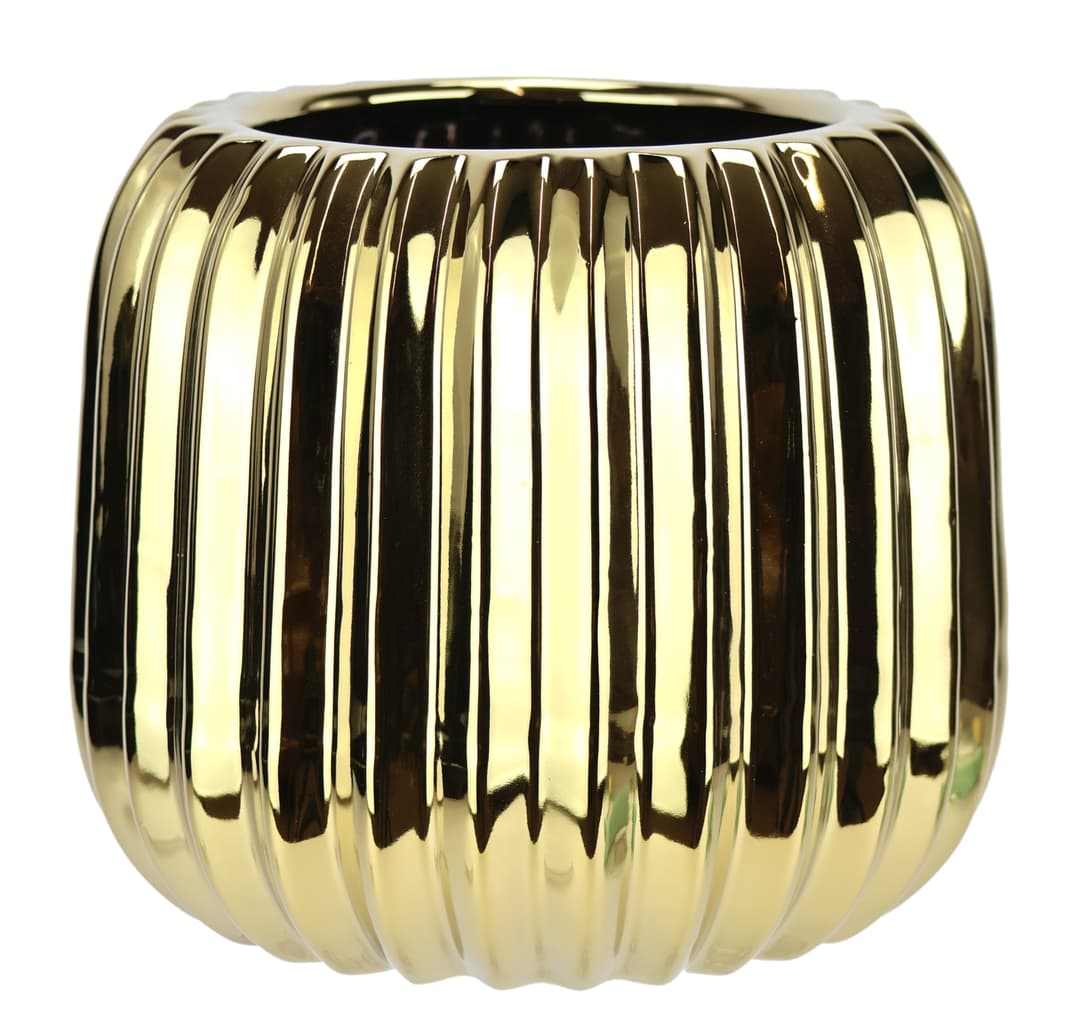 I.GE.A. Dekovase Vase aus Keramik | Gold