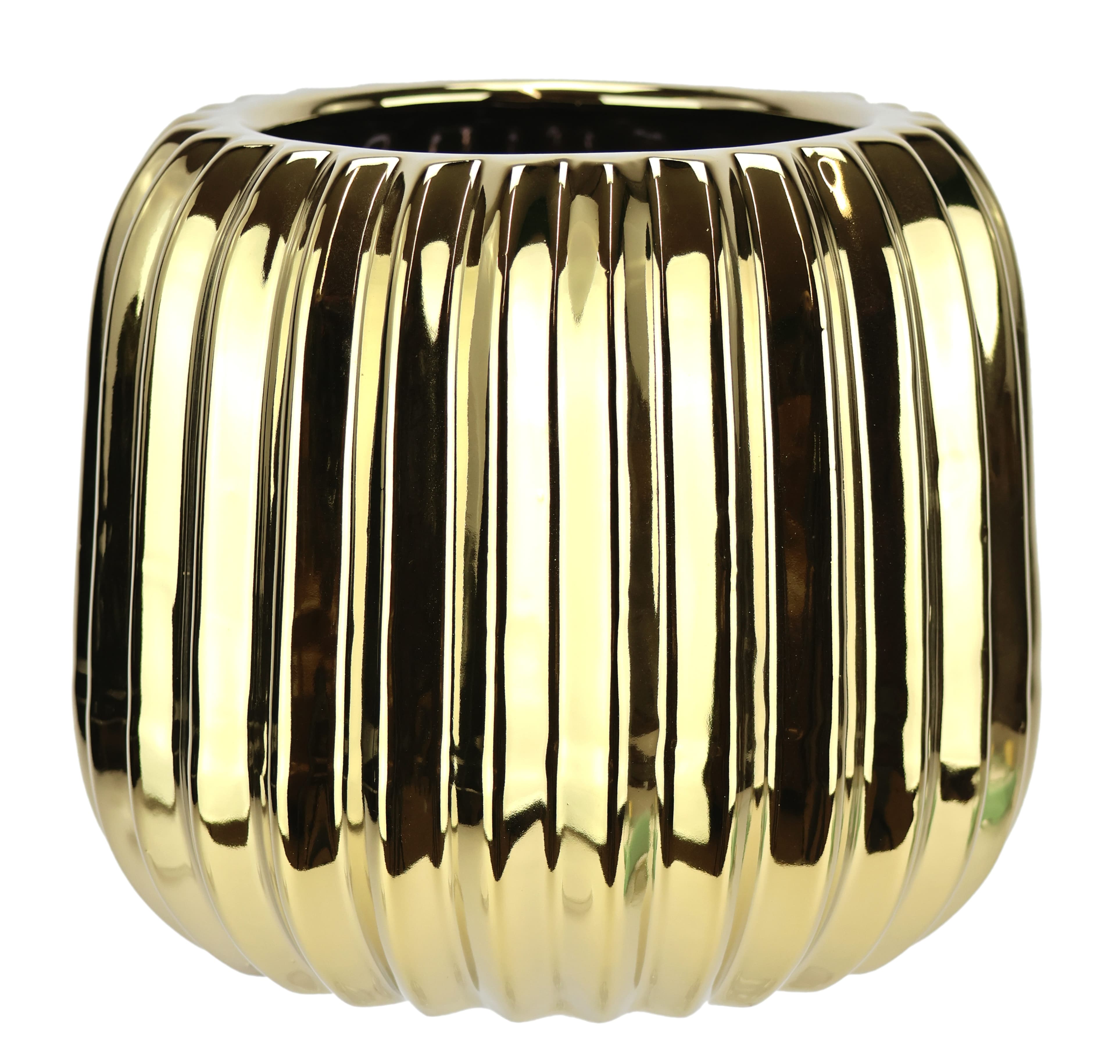 I.GE.A. Dekovase Vase aus Keramik | Gold