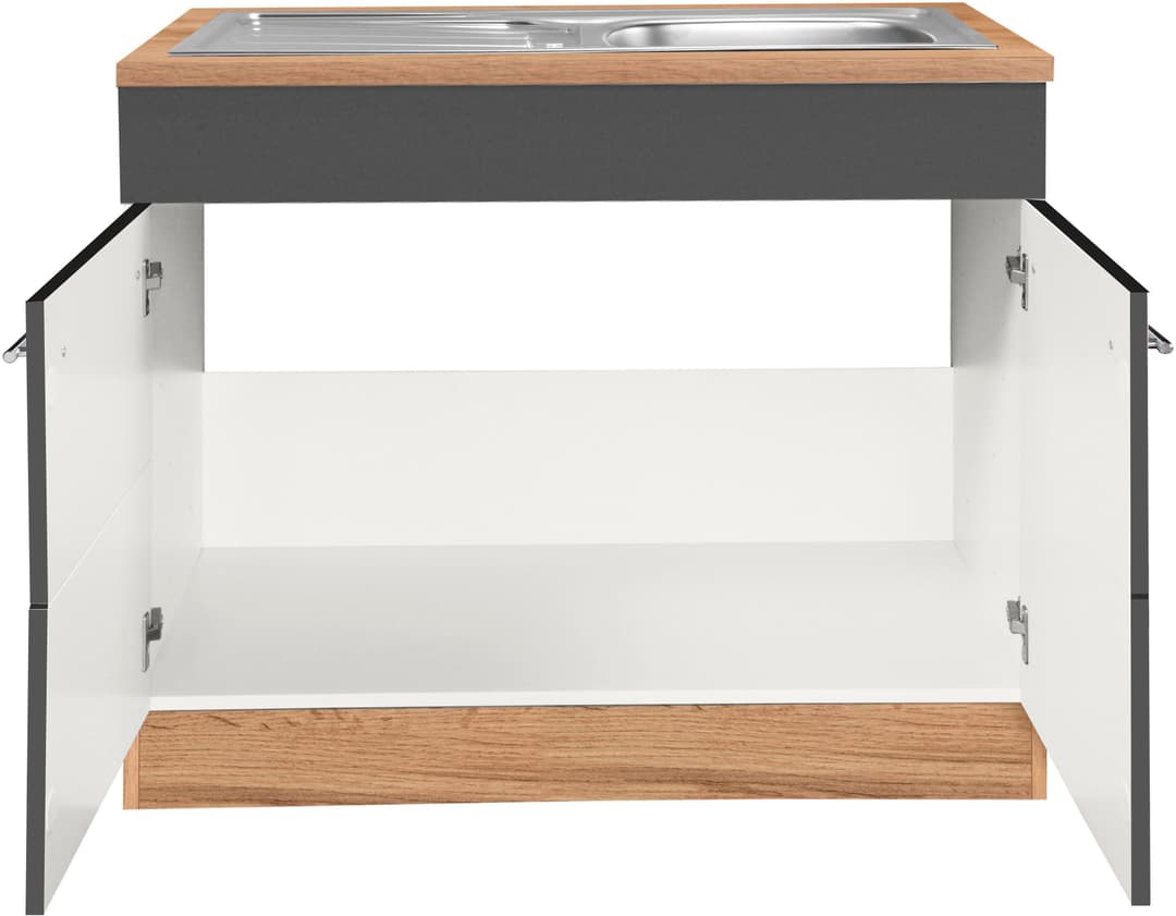 KOCHSTATION Spülenschrank KS-Wien | Braun