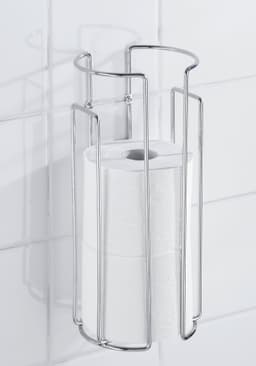 WENKO Toiletten-Ersatzrollenhalter Wandhalter | Silber