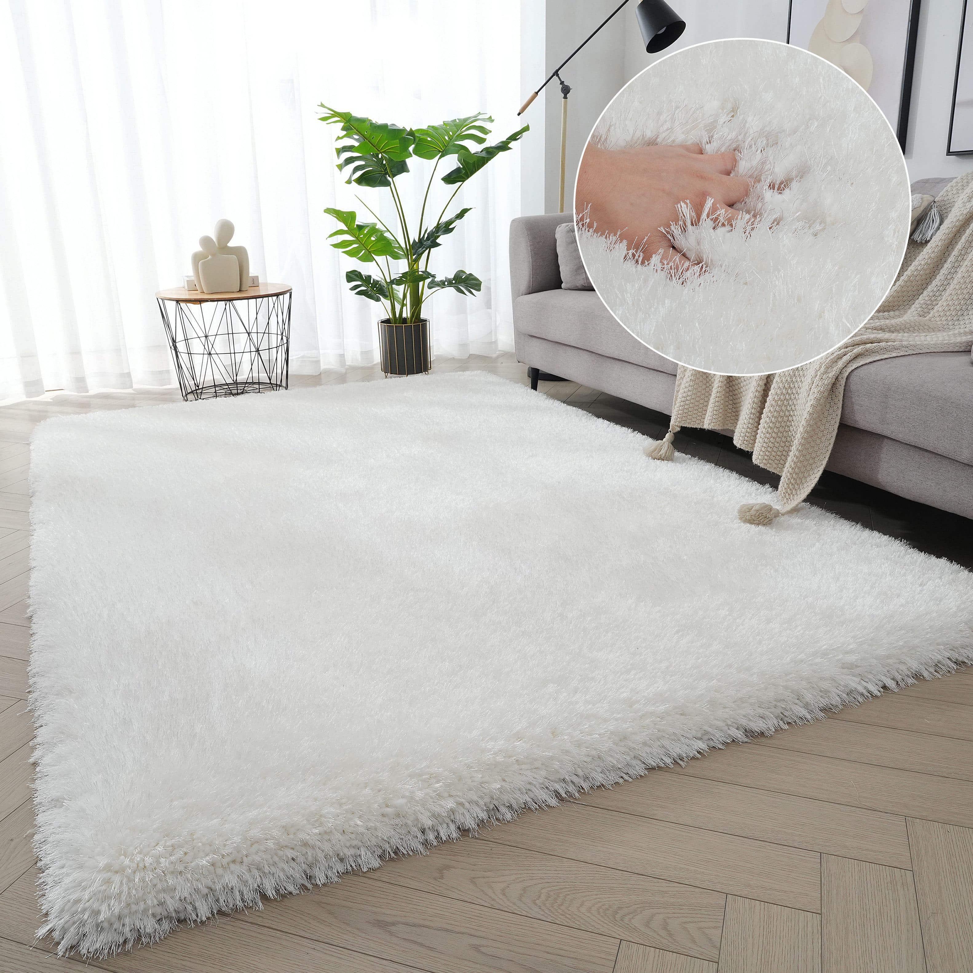 OTTO home Hochflor-Teppich Micro exclusiv | Weiß