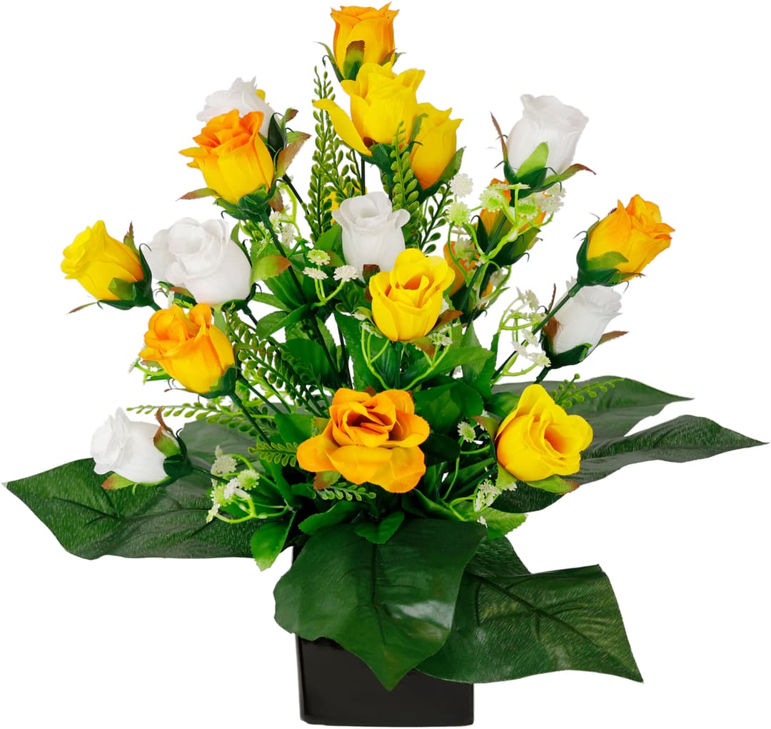 I.GE.A. Rosen-Arrangement im Keramiktopf | Gelb