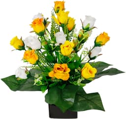I.GE.A. Rosen-Arrangement im Keramiktopf | Gelb