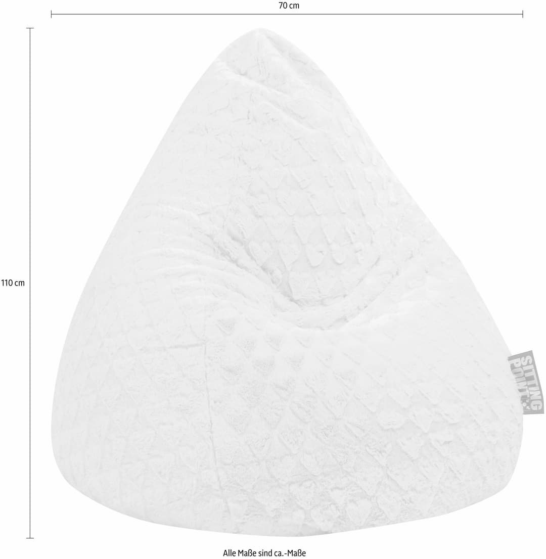 Sitting Point Sitzsack FLUFFY HEARTS XL | Rosa