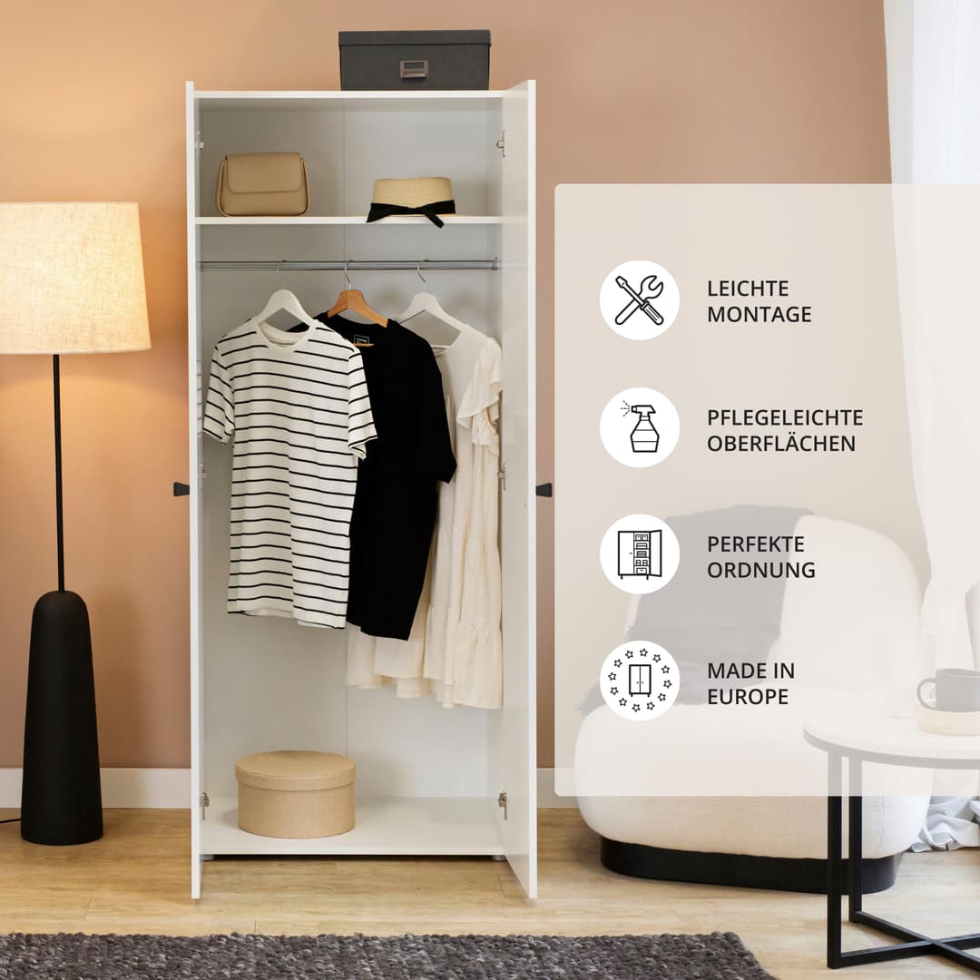 Schlafkontor Kleiderschrank Joe | Weiß