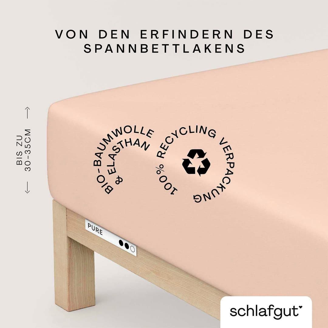 Schlafgut Spannbettlaken PURE Bio-Baumwolle mit Elasthan | Rot